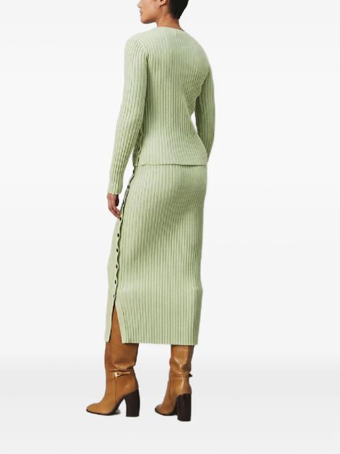 Tory Burch ribbed button sweater - Green