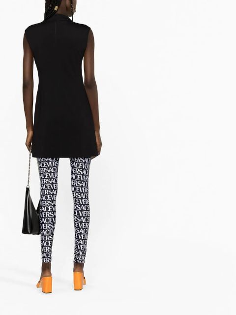 Versace logo-print high-waist leggings - Black