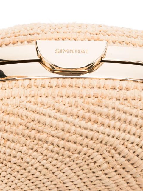 Simkhai Bridget raffia chain clutch bag - Neutrals