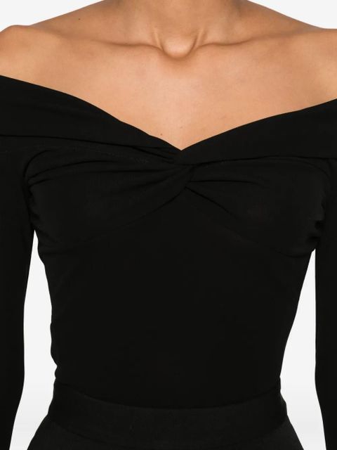 Blumarine off-shoulder twist-front top - Black
