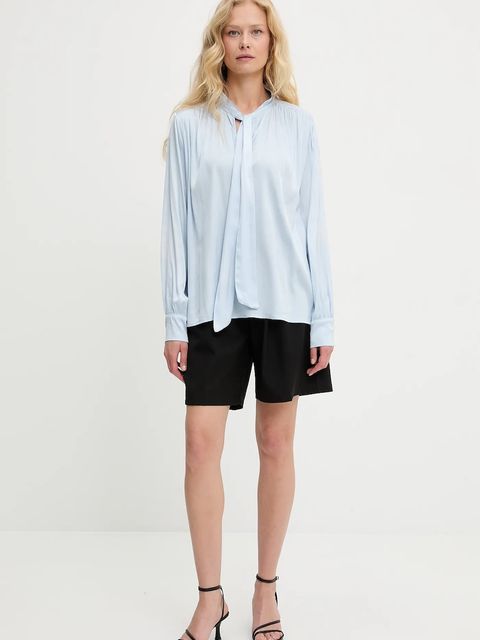 Answear.LAB bluzka damska kolor niebieski gładka