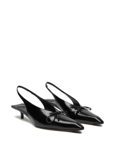 Jacquemus 35mm bow-detail slingback pumps - Black - zdjęcie produktu nr 2