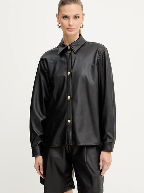 Armani Exchange koszula damska kolor czarny regular z kołnierzykiem klasycznym XW001253 AF16106 - zdjęcie produktu nr 1