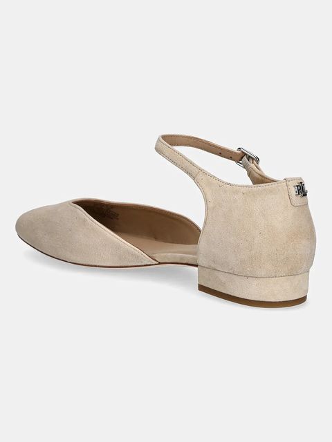 Lauren Ralph Lauren baleriny zamszowe Emellie Mj kolor beżowy 802974359001