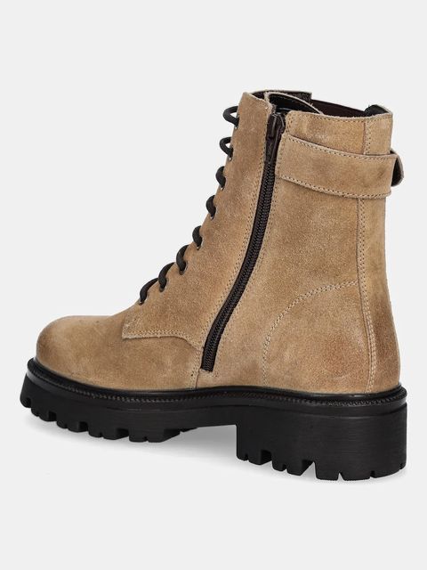 Medicine botki damskie kolor beżowy na platformie