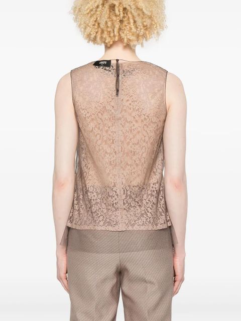 FENDI floral-lace top - Brown
