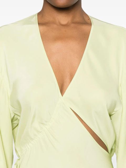 Christopher Esber cross-cut silk maxi dress - Green