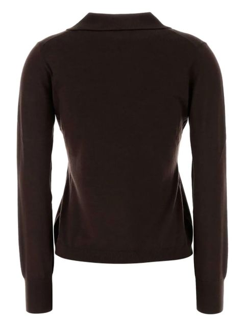Weekend Max Mara long-sleeve V-neck T-shirt - Brown - zdjęcie produktu nr 2