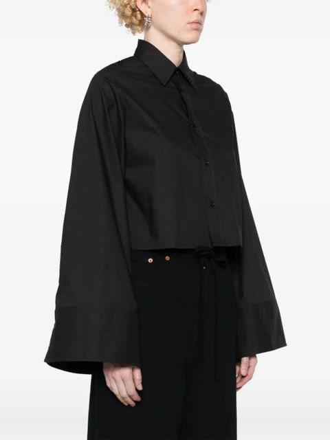 MM6 Maison Margiela extra-long sleeve cropped shirt - Black