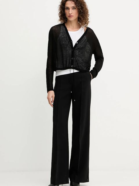 Patrizia Pepe kardigan wełniany damski kolor czarny lekki 8K0293 K034