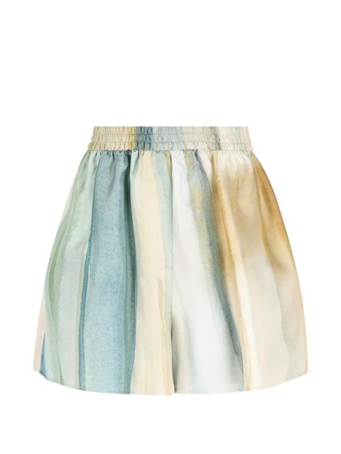 Loro Piana elastic-waistband striped silk shorts - Blue - zdjęcie produktu nr 2