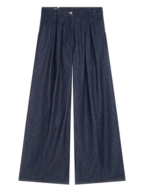 DRIES VAN NOTEN pleated wide-leg jeans - Blue - zdjęcie produktu nr 1