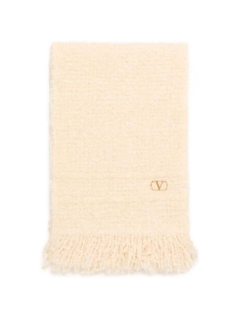 Valentino Garavani logo-plaque jacquard scarf - Neutrals - zdjęcie produktu nr 1