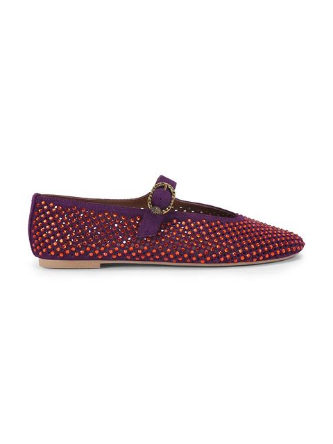Kurt Geiger London baleriny zamszowe Mayfair Ballet Flat kolor bordowy 2656390209 - zdjęcie produktu nr 1