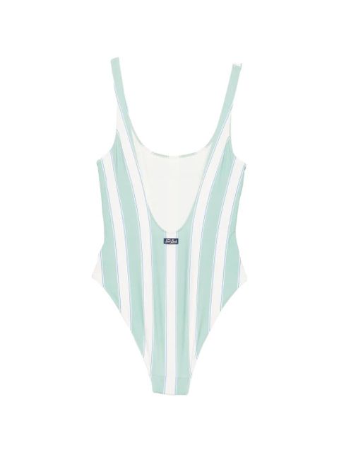 MC2 Saint Barth striped logo-print swimsuit - Green - zdjęcie produktu nr 2