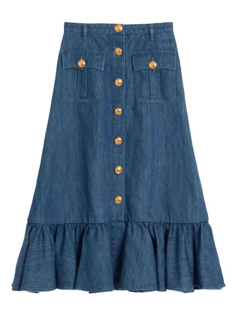 Valentino Garavani lightweight denim cotton skirt - Blue