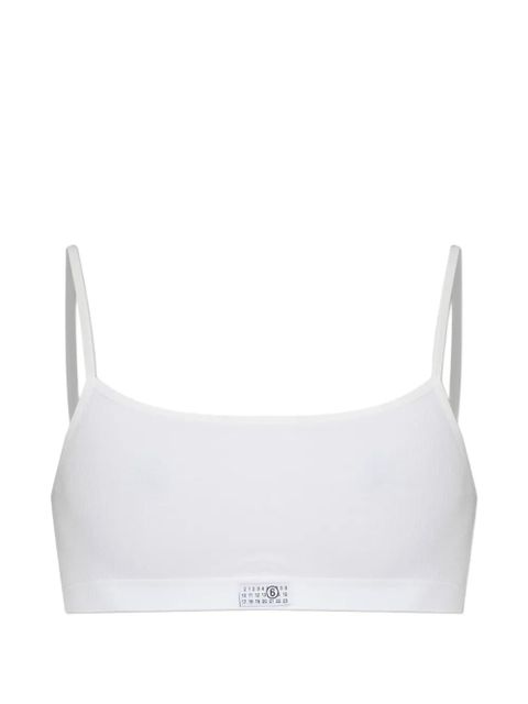 MM6 Maison Margiela ribbed bra - White - zdjęcie produktu nr 1