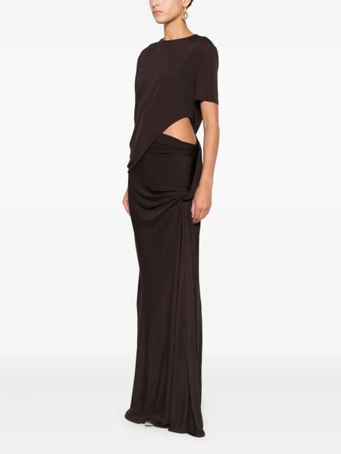 Christopher Esber twisted cut-out maxi dress - Brown