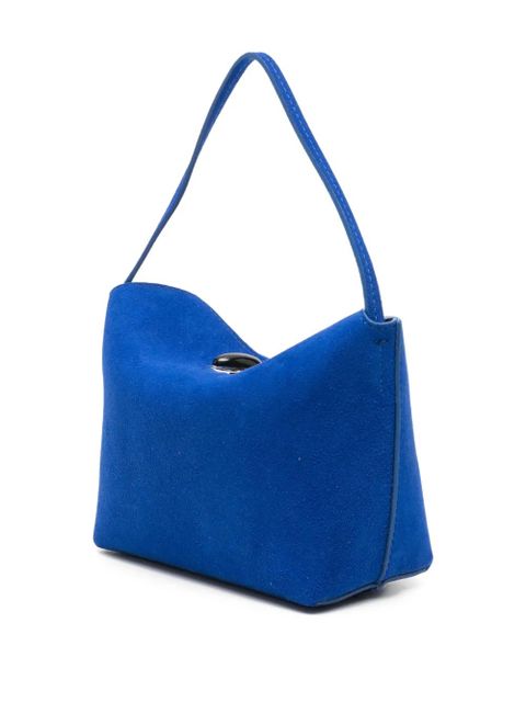 Christopher Esber mini turn-lock suede tote bag - Blue