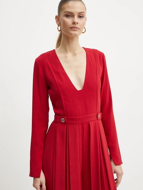 Twinset kombinezon kolor czerwony z dekoltem w szpic 242TT2170