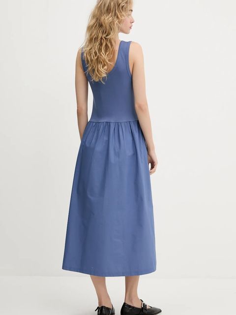 Marc O'Polo sukienka kolor niebieski midi rozkloszowana 5000006518