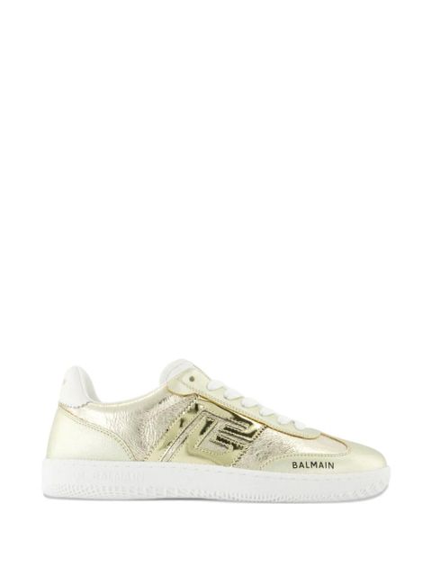 Balmain almond-toe swan sneakers - Gold - zdjęcie produktu nr 1