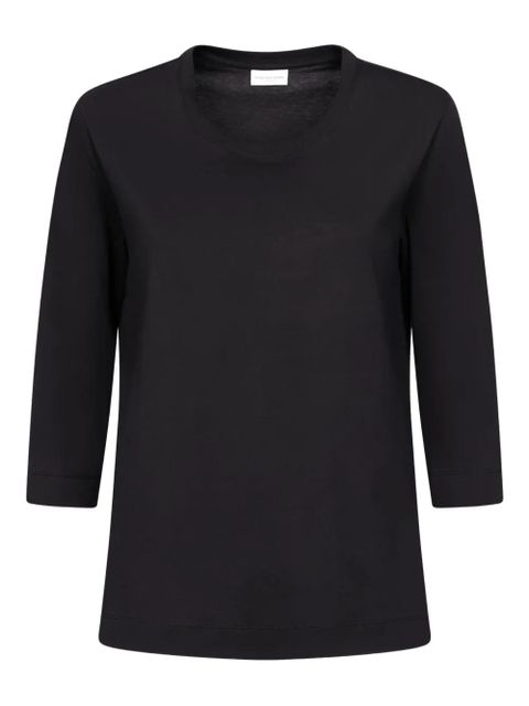 DRIES VAN NOTEN three-quarter sleeve cotton T-shirt - Black - zdjęcie produktu nr 1