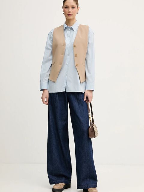 Calvin Klein Jeans koszula damska kolor niebieski relaxed z kołnierzykiem klasycznym LV047C143G - zdjęcie produktu nr 2