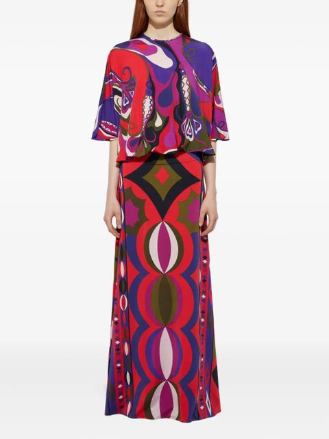 PUCCI Collane-print maxi skirt - Red
