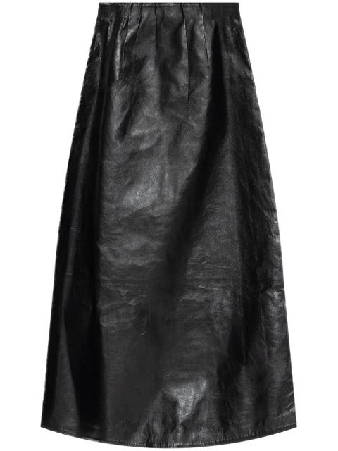 Marni pleated leather maxi skirt - Black - zdjęcie produktu nr 1