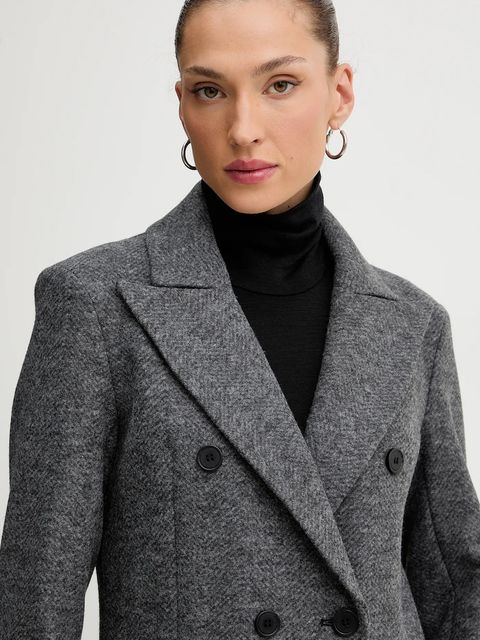 Silvian Heach płaszcz ALBACETE kolor szary GPA25010CP