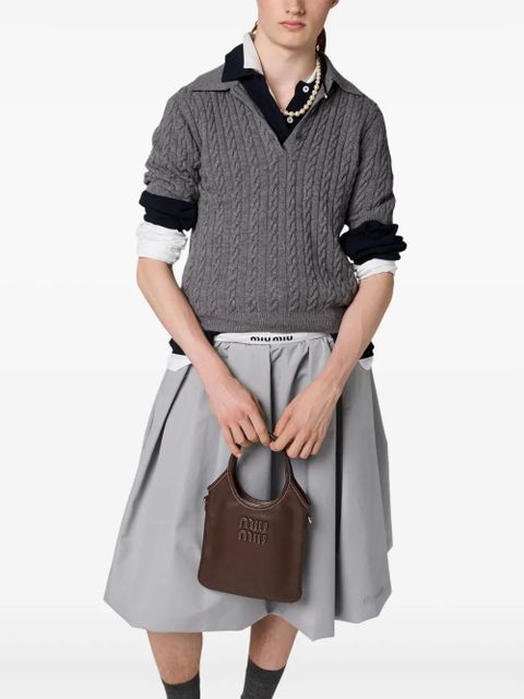 Miu Miu Ivy leather tote bag - Brown