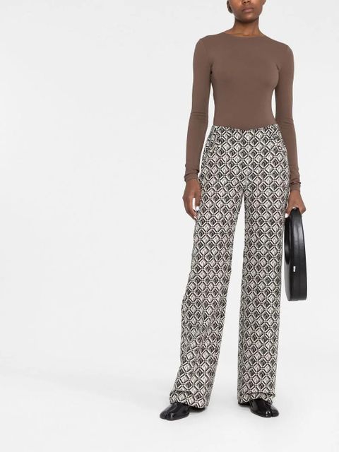 Marine Serre Moon Diamant-print tailored trousers - Black - zdjęcie produktu nr 2