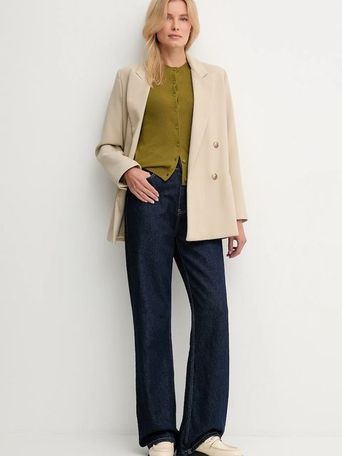 United Colors of Benetton kardigan z dodatkiem wełny damski kolor zielony lekki 102HD502B