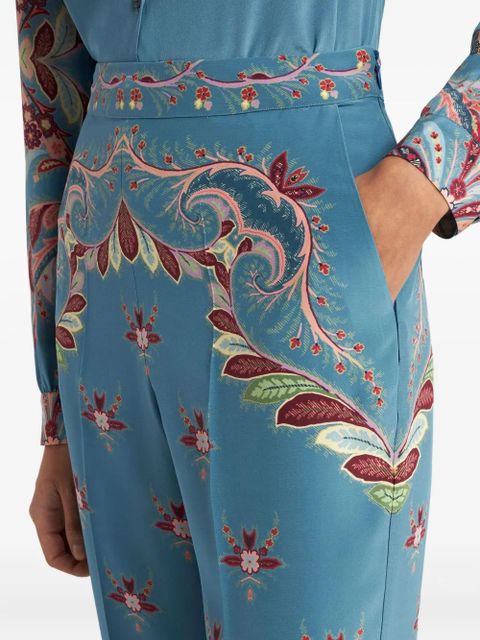 ETRO floral-print trousers - Blue