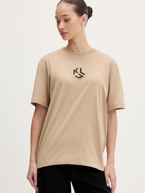 Karl Lagerfeld Jeans t-shirt damski kolor beżowy B1W17086 - zdjęcie produktu nr 1