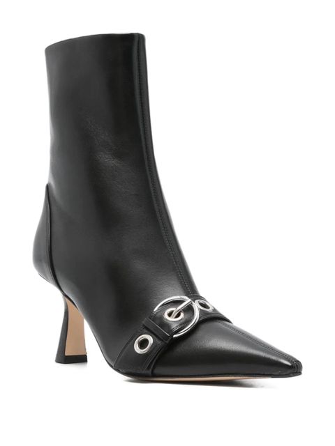 Aeyde 80mm buckle-detail pointed-toe boots - Black