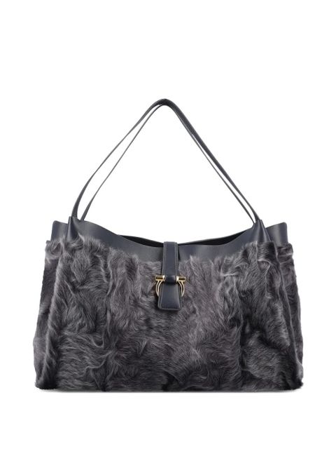 Ferragamo fur panelled tote bag - Grey - zdjęcie produktu nr 1