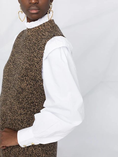 GANNI sleeveless mock neck jumper - Neutrals