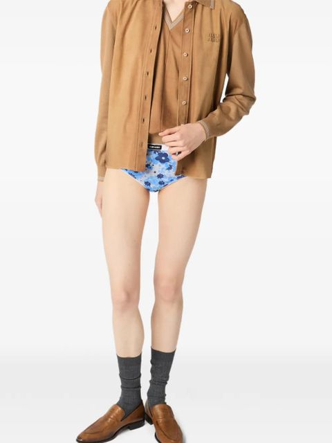 Miu Miu V-neck ribbed-knit vest - Brown - zdjęcie produktu nr 1