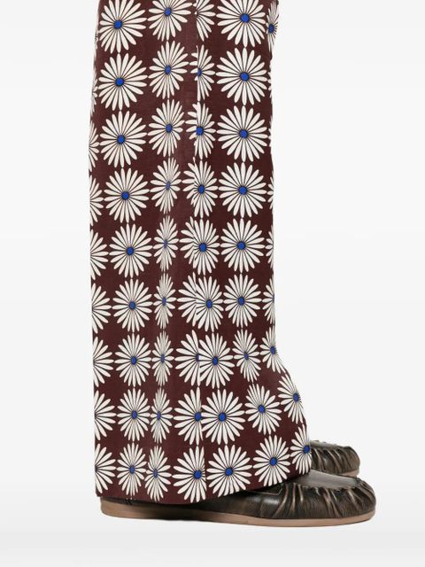 SANDRO floral-print palazzo pants - Brown