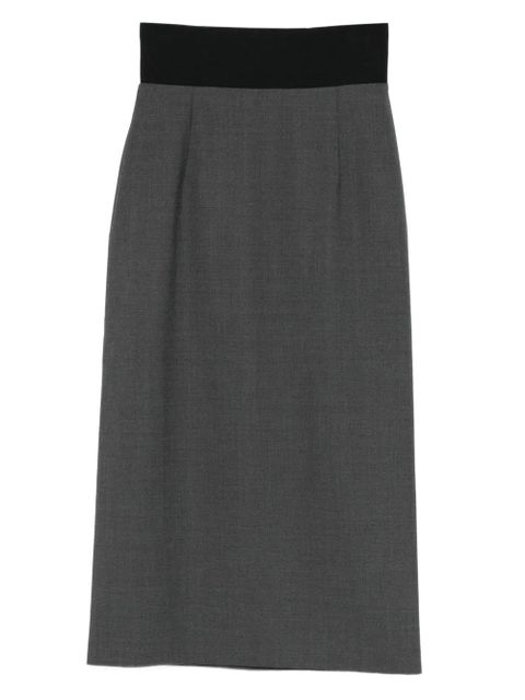 Sportmax contrast-waistband skirt - Grey - zdjęcie produktu nr 1
