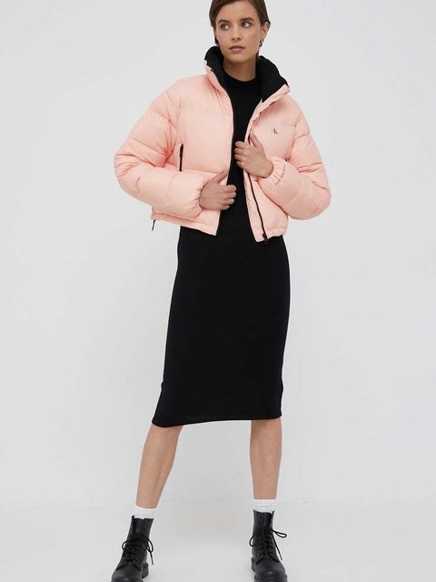 Calvin Klein Jeans kurtka puchowa damska kolor różowy zimowa - zdjęcie produktu nr 2