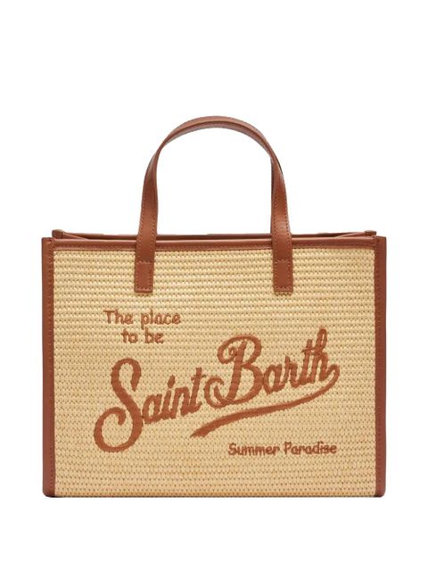 MC2 Saint Barth logo-embroidered woven shoulder bag - Neutrals - zdjęcie produktu nr 1