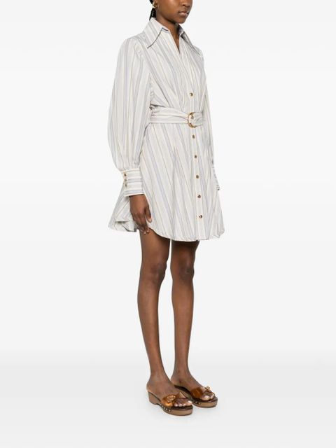 ZIMMERMANN striped belted mini dress - Neutrals