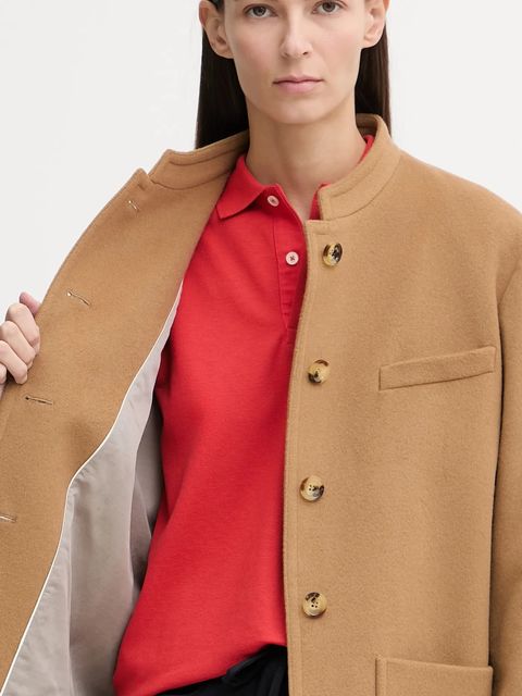 Bally płaszcz z dodatkiem wełny kolor beżowy WOU07G