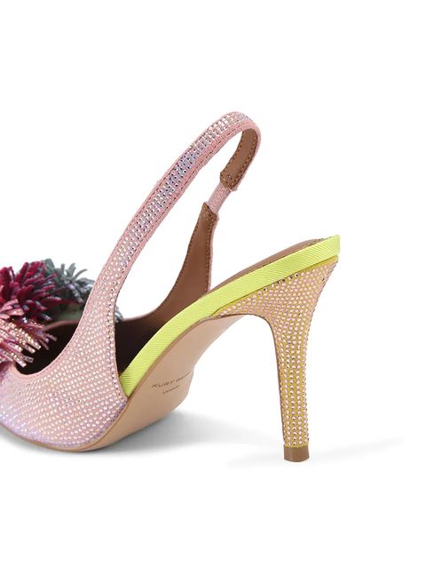 Kurt Geiger London sztyblety zamszowe Pom Pom Sling kolor różowy 5385999209