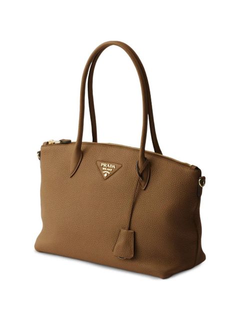 Prada large logo-detail tote bag - Brown