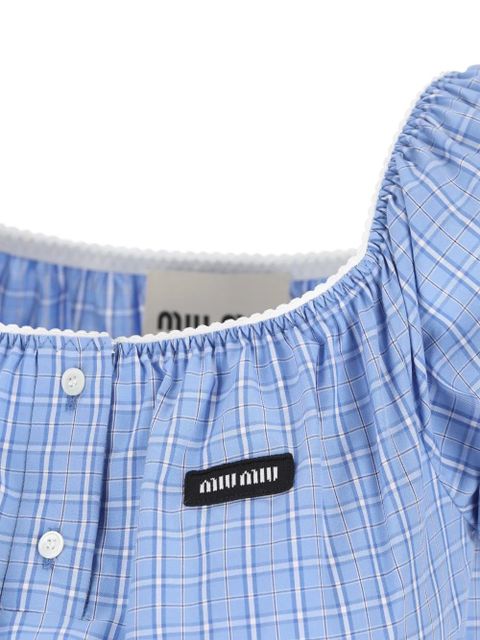 Miu Miu plaid-pattern mini dress - Blue