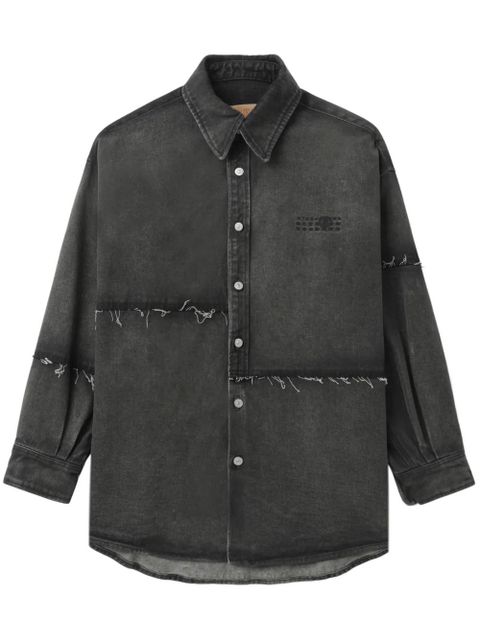 MM6 Maison Margiela numbers-embroidered shirt - Grey - zdjęcie produktu nr 1